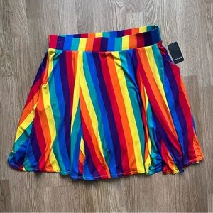 TORRID women’s rainbow super soft skater skirt with shorts skort